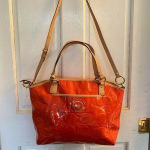 Coach Peyton Patent Leather Bag Persimmon Purse